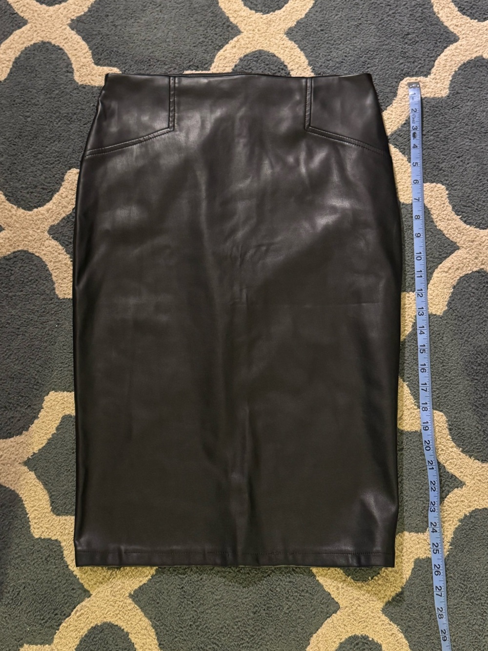 SHEIN Black Faux Leather Pencil Skirt